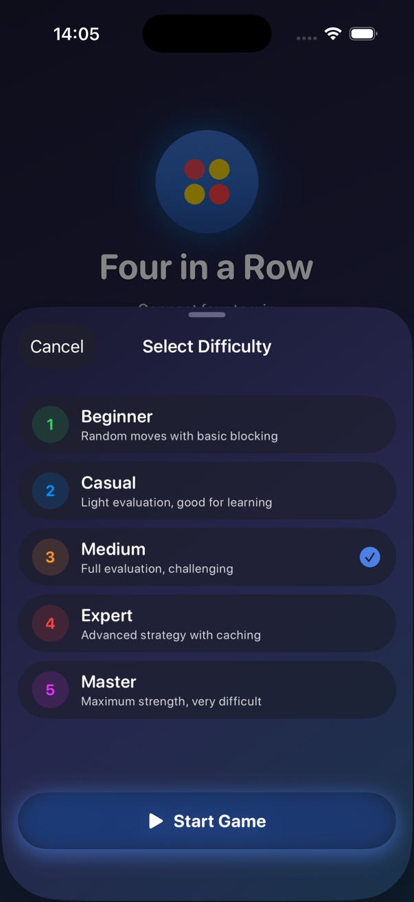 Difficulty selection screen